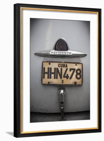 Number Plate of Classic 50s Car, Havana, Cuba-Jon Arnold-Framed Photographic Print