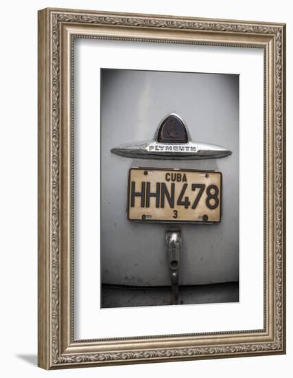 Number Plate of Classic 50s Car, Havana, Cuba-Jon Arnold-Framed Photographic Print