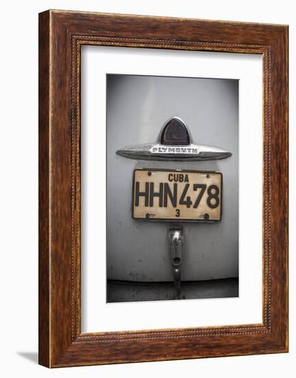 Number Plate of Classic 50s Car, Havana, Cuba-Jon Arnold-Framed Photographic Print