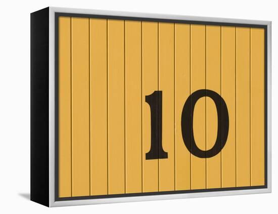 Number Ten on the Side of a Historic Trolley Car-John Nordell-Framed Premier Image Canvas