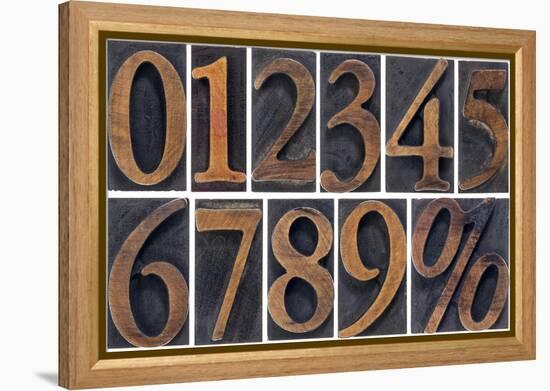 Numbers from Zero to Nine and Percent Symbol-PixelsAway-Framed Stretched Canvas