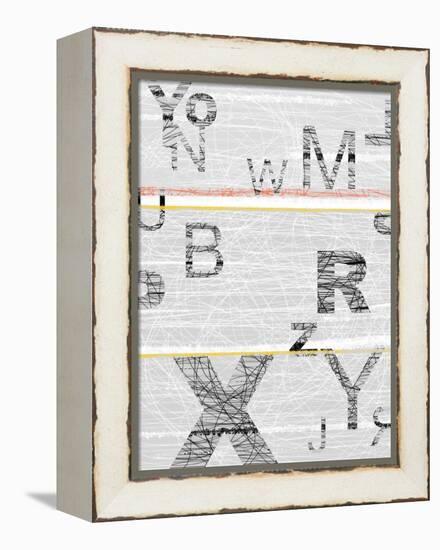 Numbers Grey-NaxArt-Framed Stretched Canvas