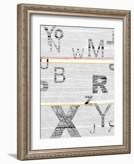 Numbers Grey-NaxArt-Framed Art Print