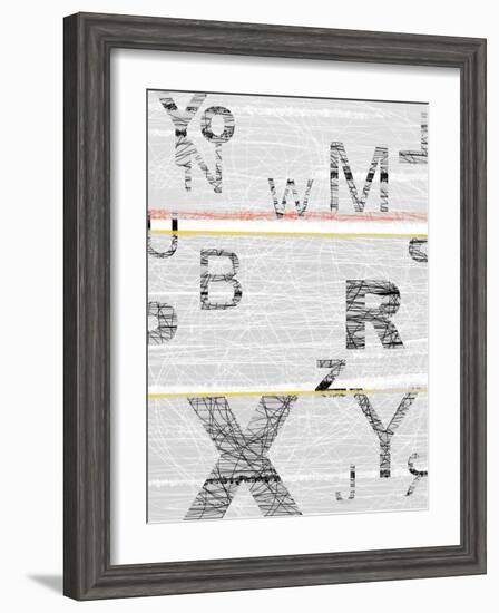 Numbers Grey-NaxArt-Framed Art Print