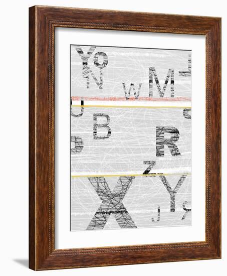 Numbers Grey-NaxArt-Framed Art Print