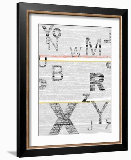 Numbers Grey-NaxArt-Framed Art Print