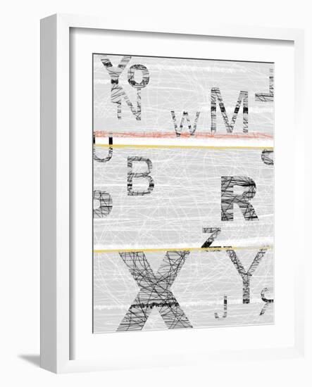 Numbers Grey-NaxArt-Framed Art Print