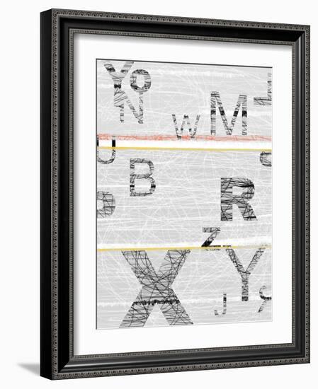 Numbers Grey-NaxArt-Framed Art Print