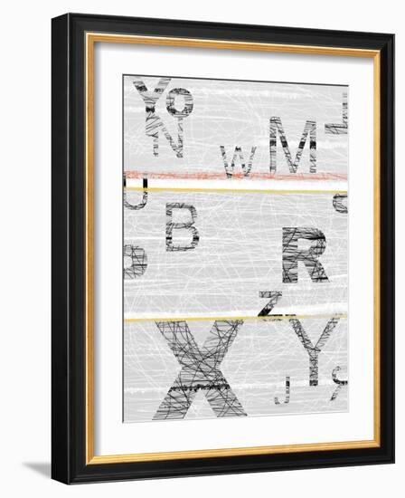 Numbers Grey-NaxArt-Framed Art Print