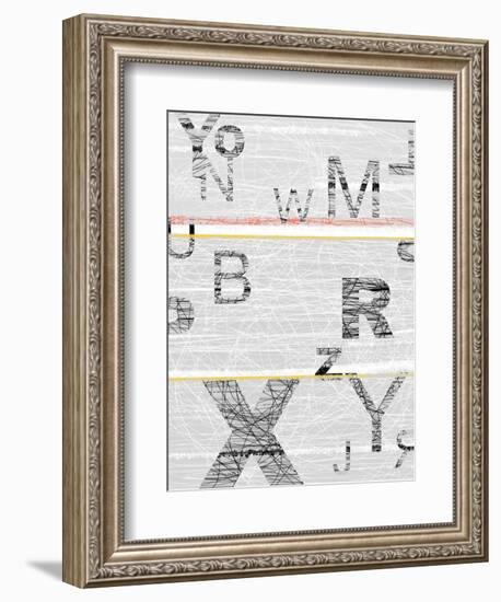 Numbers Grey-NaxArt-Framed Art Print