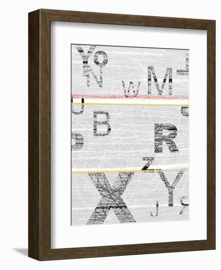 Numbers Grey-NaxArt-Framed Art Print