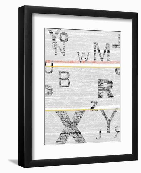 Numbers Grey-NaxArt-Framed Art Print