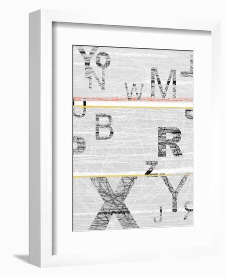 Numbers Grey-NaxArt-Framed Art Print