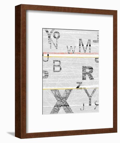 Numbers Grey-NaxArt-Framed Art Print