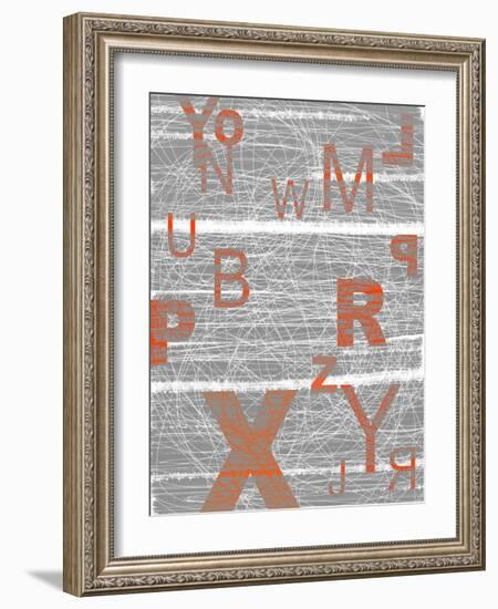 Numbers Orange-NaxArt-Framed Art Print