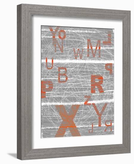 Numbers Orange-NaxArt-Framed Art Print
