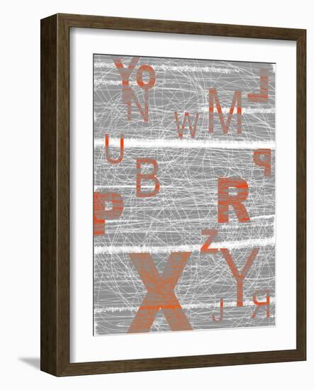 Numbers Orange-NaxArt-Framed Art Print