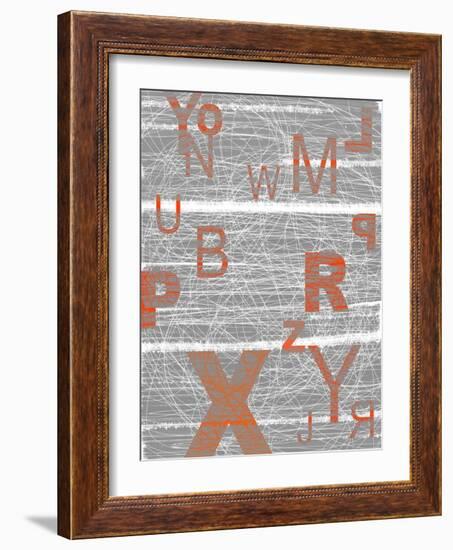 Numbers Orange-NaxArt-Framed Art Print