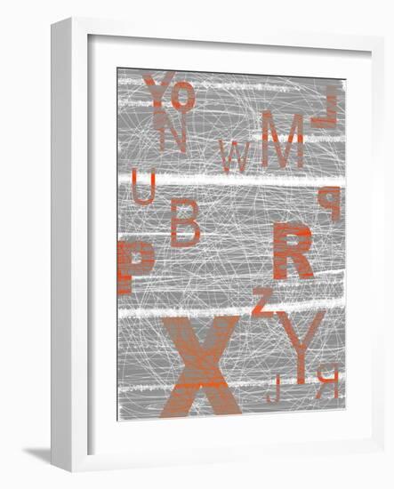 Numbers Orange-NaxArt-Framed Art Print