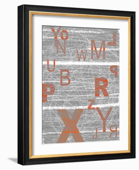 Numbers Orange-NaxArt-Framed Art Print