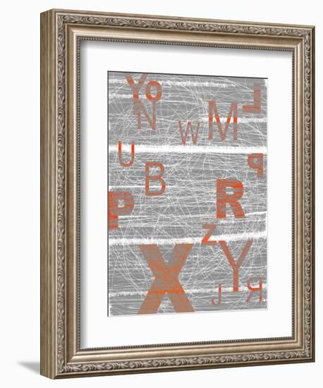 Numbers Orange-NaxArt-Framed Art Print