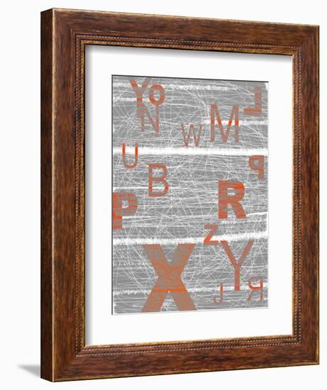 Numbers Orange-NaxArt-Framed Art Print