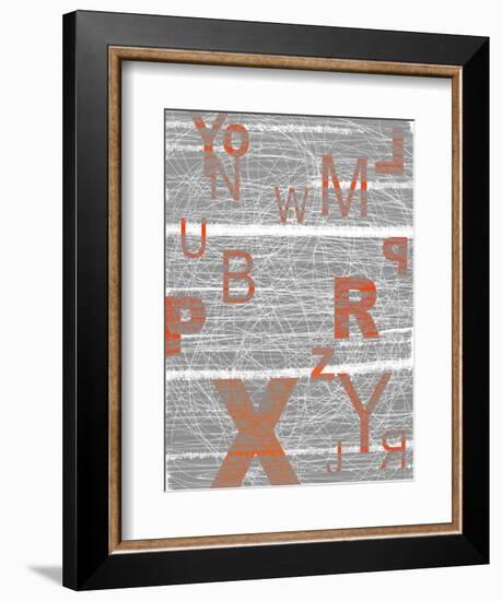 Numbers Orange-NaxArt-Framed Art Print