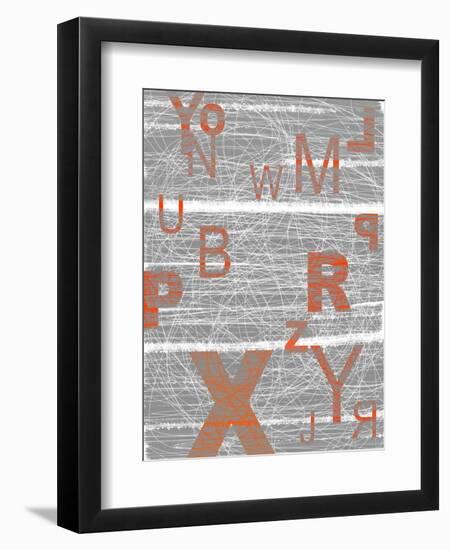 Numbers Orange-NaxArt-Framed Art Print