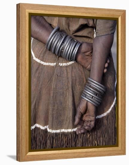 Numerous Decorated Iron Bracelets Worn by a Datoga Woman, Tanzania-Nigel Pavitt-Framed Premier Image Canvas