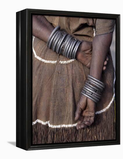 Numerous Decorated Iron Bracelets Worn by a Datoga Woman, Tanzania-Nigel Pavitt-Framed Premier Image Canvas