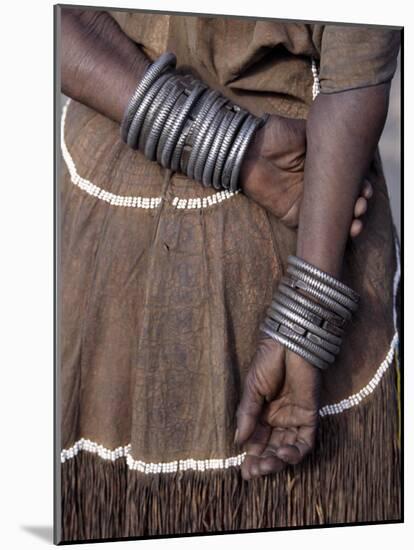 Numerous Decorated Iron Bracelets Worn by a Datoga Woman, Tanzania-Nigel Pavitt-Mounted Photographic Print