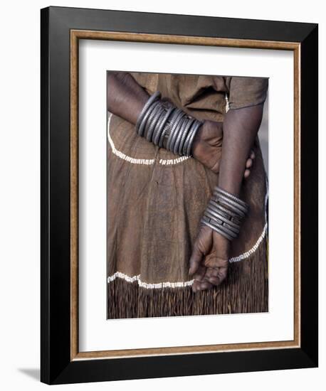 Numerous Decorated Iron Bracelets Worn by a Datoga Woman, Tanzania-Nigel Pavitt-Framed Photographic Print