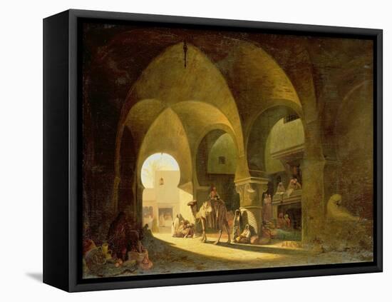 Numerous Figures in a North African Bazaar, 1839-Charles Theodore Frere-Framed Premier Image Canvas