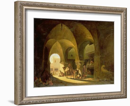 Numerous Figures in a North African Bazaar, 1839-Charles Theodore Frere-Framed Giclee Print