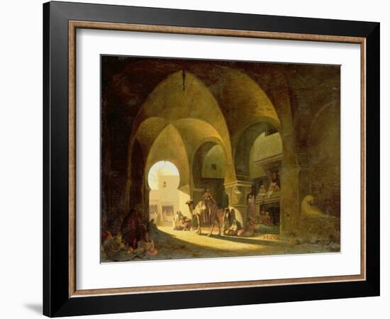 Numerous Figures in a North African Bazaar, 1839-Charles Theodore Frere-Framed Giclee Print