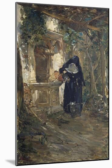 Nun at Well-Ezechiele Acerbi-Mounted Giclee Print