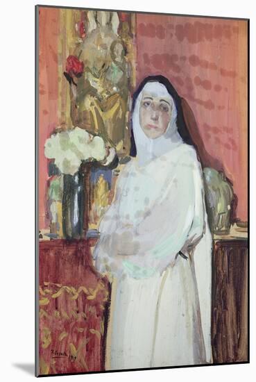 Nun in an Interior-Joaquin Sorolla y Bastida-Mounted Giclee Print
