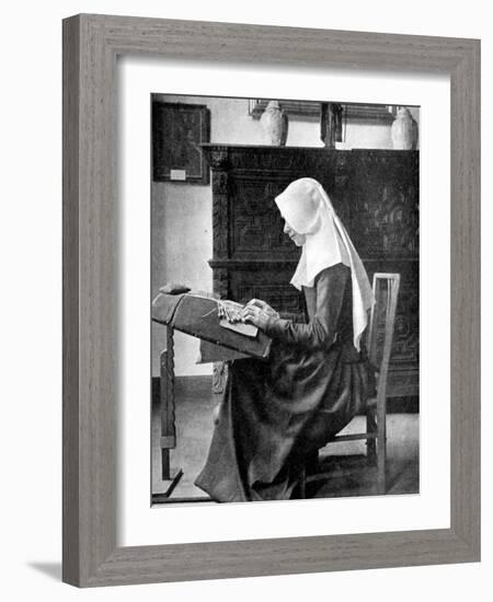 Nun Making Lace, Bruges, Belgium, 1936-Donald Mcleish-Framed Giclee Print