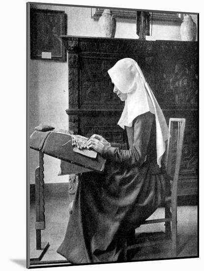 Nun Making Lace, Bruges, Belgium, 1936-Donald Mcleish-Mounted Giclee Print