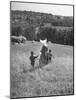 Nun Taking Two Young Children from the Mission on a Walk-null-Mounted Photographic Print