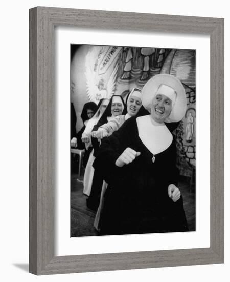 Nuns Putting on Original Musical Comedy at University of Notre Dame-null-Framed Photographic Print