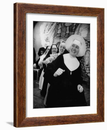 Nuns Putting on Original Musical Comedy at University of Notre Dame-null-Framed Photographic Print