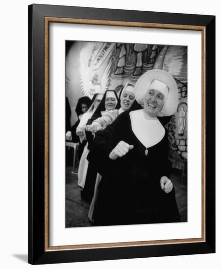 Nuns Putting on Original Musical Comedy at University of Notre Dame-null-Framed Photographic Print