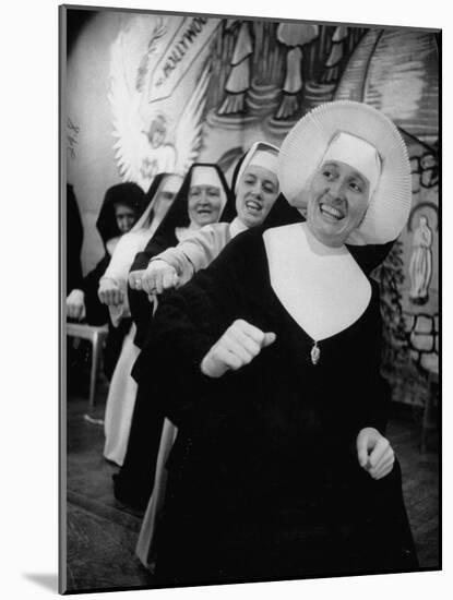 Nuns Putting on Original Musical Comedy at University of Notre Dame-null-Mounted Photographic Print