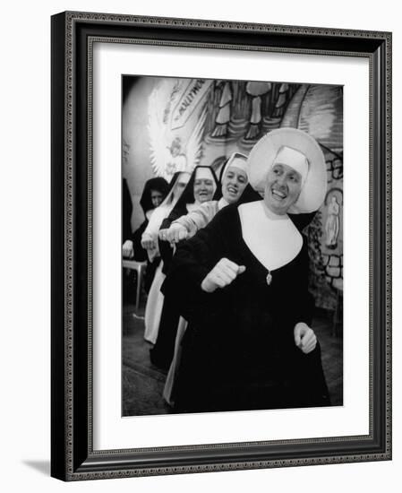 Nuns Putting on Original Musical Comedy at University of Notre Dame-null-Framed Photographic Print