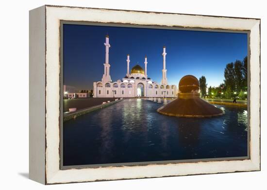 Nur Astana Mosque at Dusk, Astana, Kazakhstan, Central Asia-Gavin Hellier-Framed Premier Image Canvas