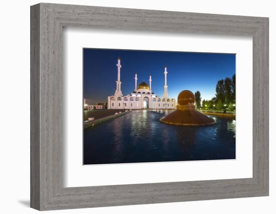 Nur Astana Mosque at Dusk, Astana, Kazakhstan, Central Asia-Gavin Hellier-Framed Photographic Print