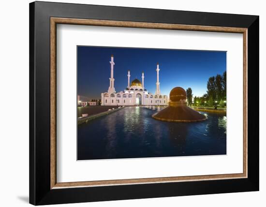 Nur Astana Mosque at Dusk, Astana, Kazakhstan, Central Asia-Gavin Hellier-Framed Photographic Print