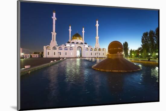 Nur Astana Mosque at Dusk, Astana, Kazakhstan, Central Asia-Gavin Hellier-Mounted Photographic Print