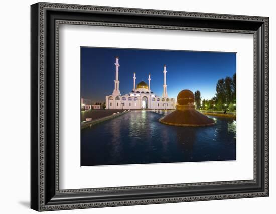 Nur Astana Mosque at Dusk, Astana, Kazakhstan, Central Asia-Gavin Hellier-Framed Photographic Print